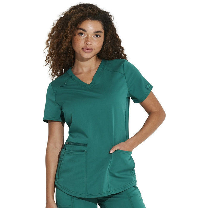 Women's Balance V-Neck Scrub Top - Hunter Green - 1