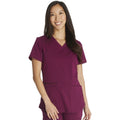 Women's Balance V-Neck Scrub Top - Wine - 1