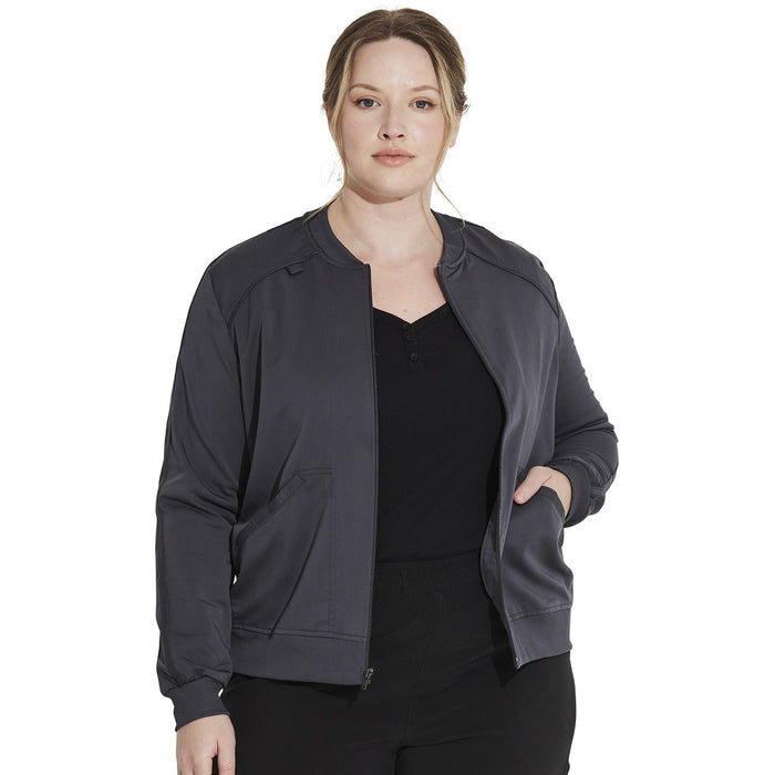 Women's Balance Zip Front Scrub Jacket - Pewter - 1