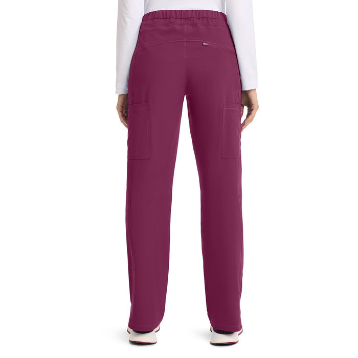 Women's Dynamix Mid Rise Straight Leg Drawstring Scrub Pant - Wine - 2
