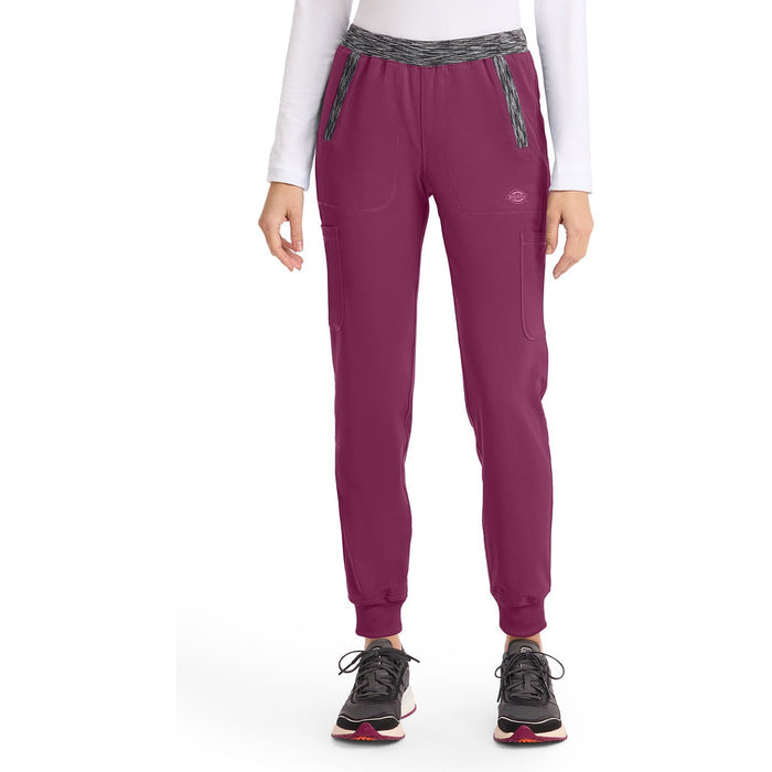 Women's Dynamix Natural Rise Tapered Leg Jogger Scrub Pant - Wine - 1