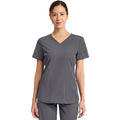 Women's Dynamix V-Neck Scrub Top - Pewter - 1