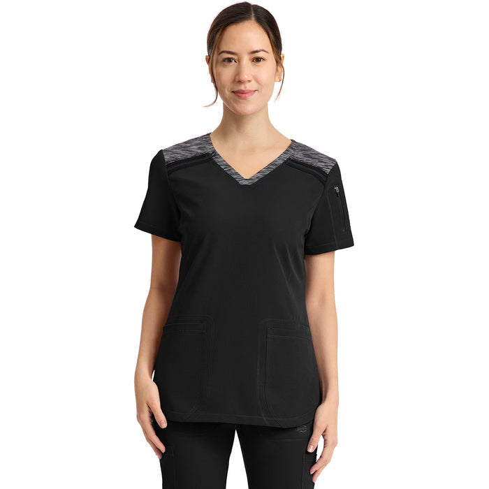 Women's Dynamix V-Neck Scrub Top - Black - 1