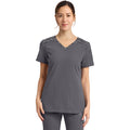 Women's Dynamix V-Neck Scrub Top - Pewter - 1