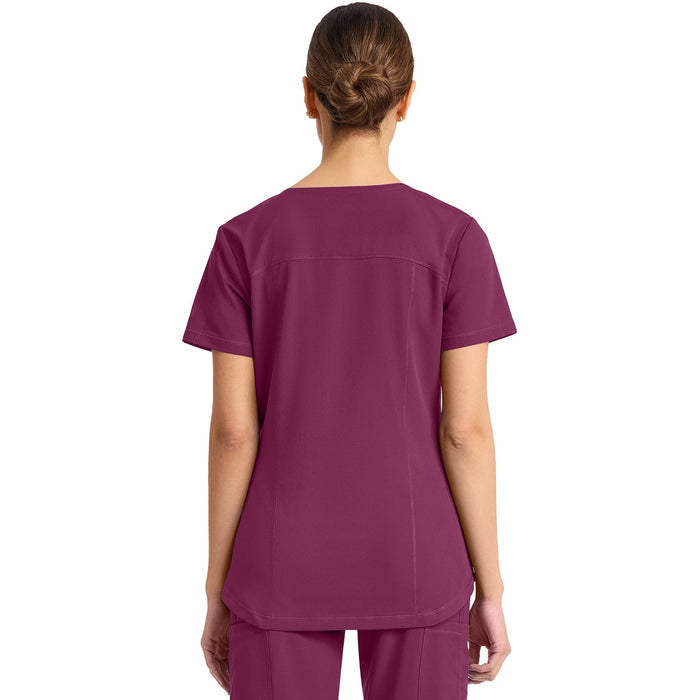 Women's Dynamix V-Neck Scrub Top - Wine - 2