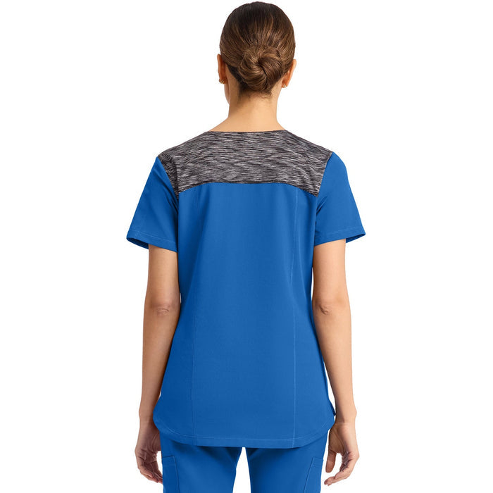 Women's Dynamix V-Neck Scrub Top - Royal - 2