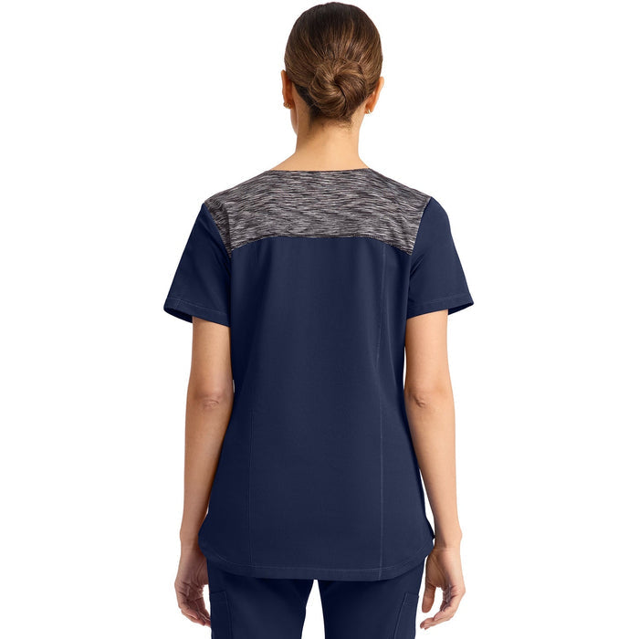 Women's Dynamix V-Neck Scrub Top - Navy - 2