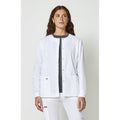 Women's EDS Signature Snap Front Warm-Up Scrub Jacket - White - 1
