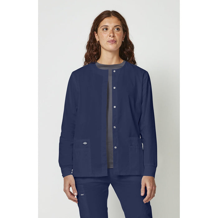 Women's EDS Signature Snap Front Warm-Up Scrub Jacket - Navy - 1