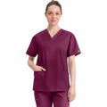 Women's EDS Signature V-Neck Scrub Top - Wine - 1