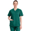 Women's EDS Signature V-Neck Scrub Top - Hunter Green - 1