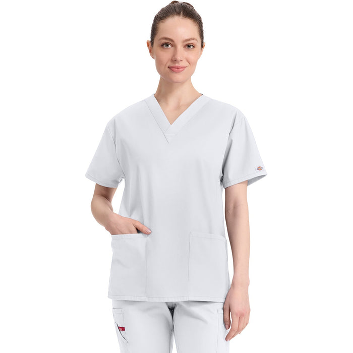 Women's EDS Signature V-Neck Scrub Top - White - 1