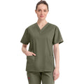 Women's EDS Signature V-Neck Scrub Top - Olive - 1