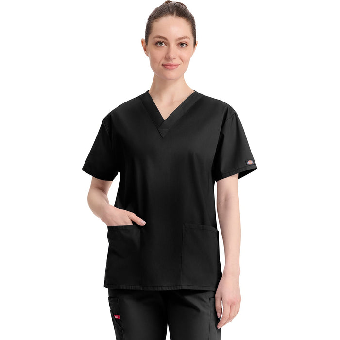 Women's EDS Signature V-Neck Scrub Top - Black - 1