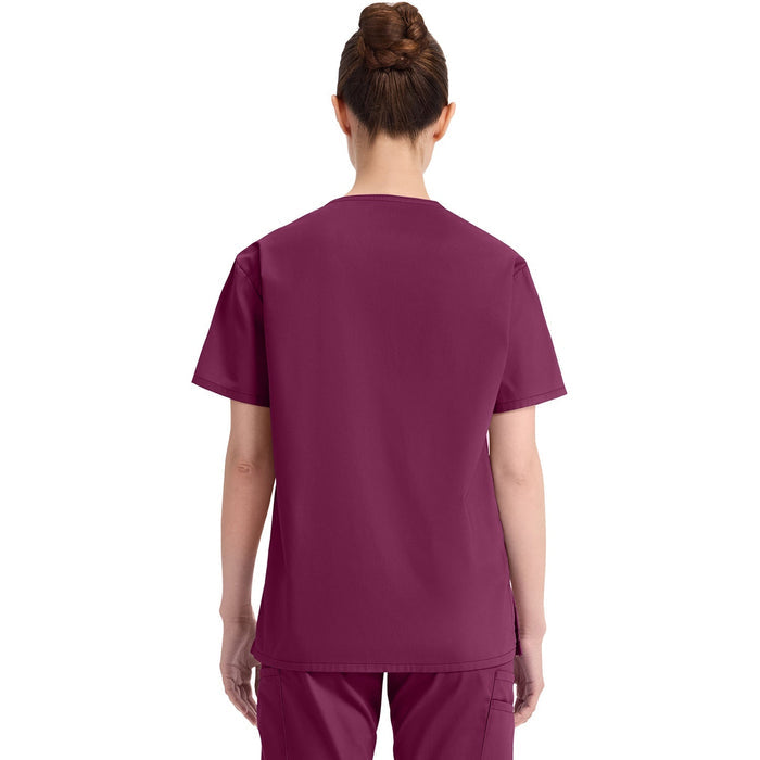 Women's EDS Signature V-Neck Scrub Top - Wine - 2