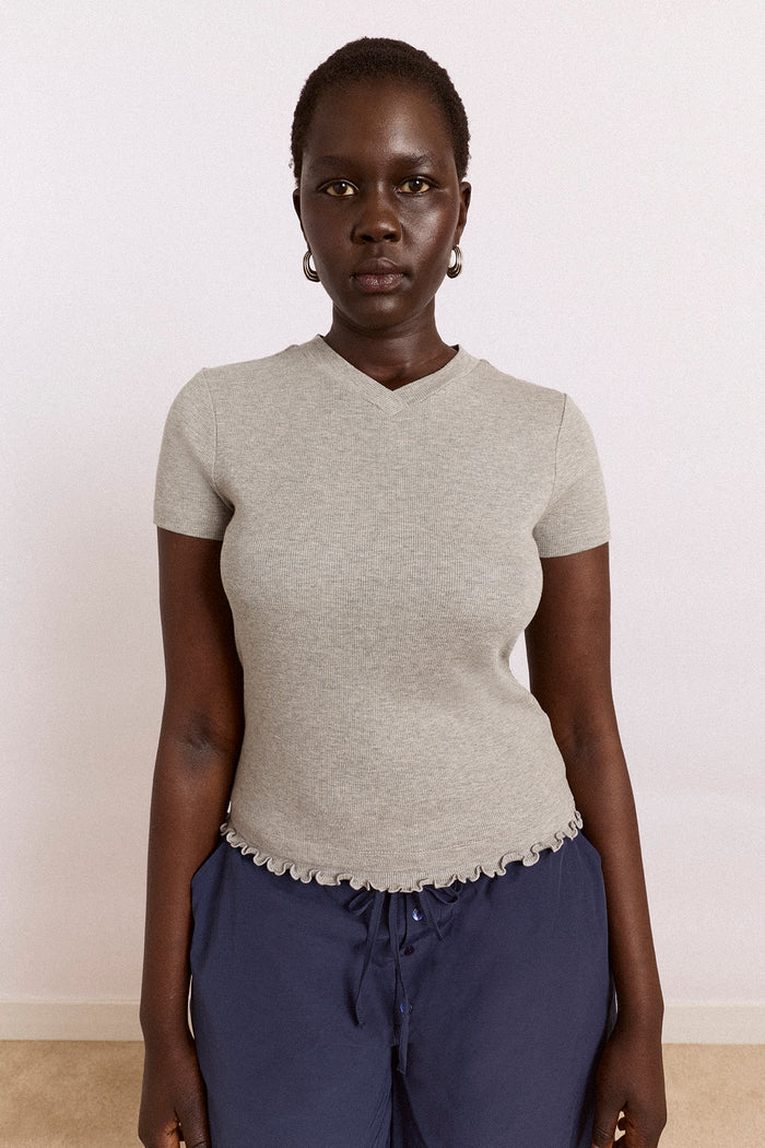 Zola Short Sleeve Tee - Grey Marl
